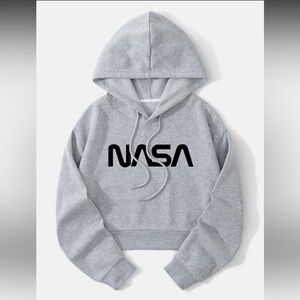 SHEIN || NWOT “NASA” Cropped Hoodie (M)